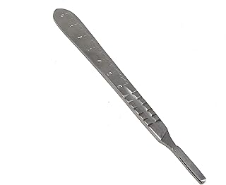 Stainless Steel Scalpel Handle No. 4 with Measurement Scale, Premium Quality, Rust Proof Scalpel Knife Handle, Lightweight and Durable Instrument, Fits Blades No. 20, 21, 22, 23, 24 and 25