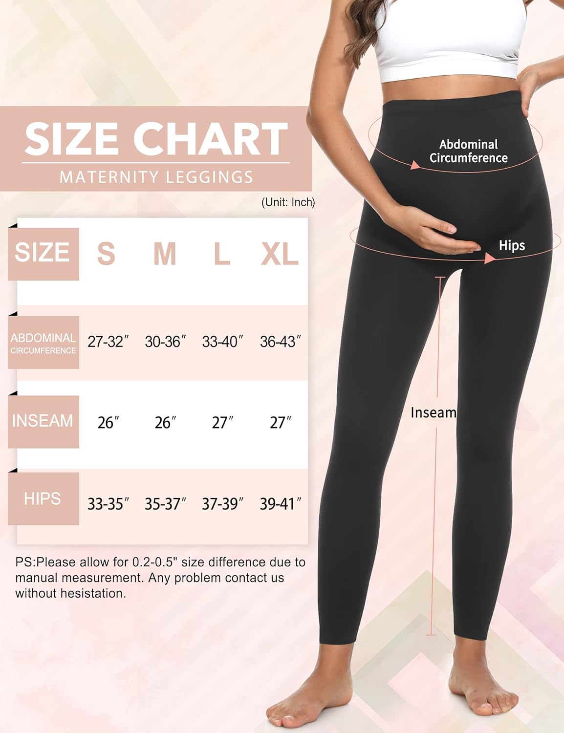 Maternity Leggings Over The Belly Buttery Soft Butt Lift Pregnancy Workout Pants Maternity Activewear for Women Black : Clothing, Shoes & Jewelry