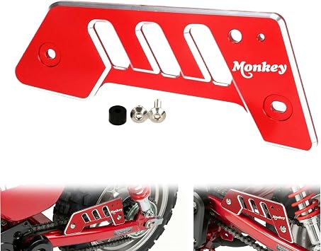 Monkey 125 Chain Guard Compatible with Monkey125 2019-2024 Alu. CNC 3D Carving Motorcycle Rear Back Drive Chain Guard Guide Cover Red