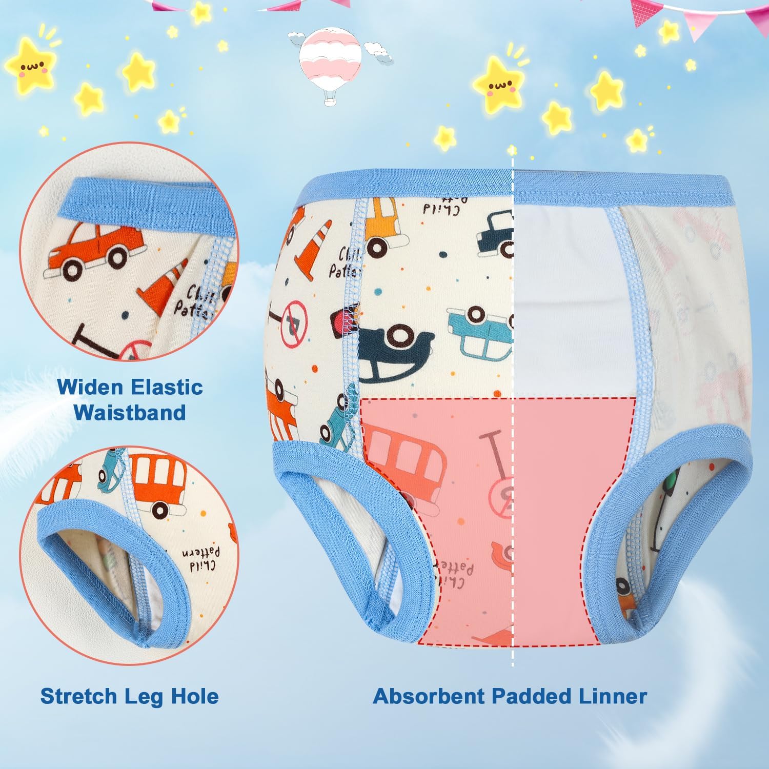 MooMoo Baby Training Underwear for Boys and Girls Absorbent Toddler Training Pants for Girs 2T-7T - Image 5