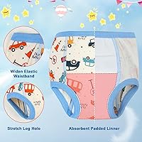 Vista 5 de MooMoo Baby Ropa interior de entrenamiento para niños y niñas, pantalones de entrenamiento absorbentes para niñas 2T-7T