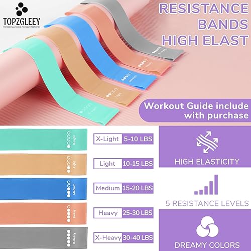 Miniatura 4 de TOPZGLEEY Juego de anillos y pelotas de pilates con bandas de resistencia, equipo de pilates para entrenamiento en casa, anillos de pilates de 14 y