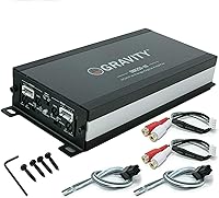 Vista 1 de Gravity GBR250.4D True 360-Watt RMS Micro Ultra Compact Digital 4-Channel Full Range Amplifier with RCA Stereo Input - Perfect for Motorcycle, RV