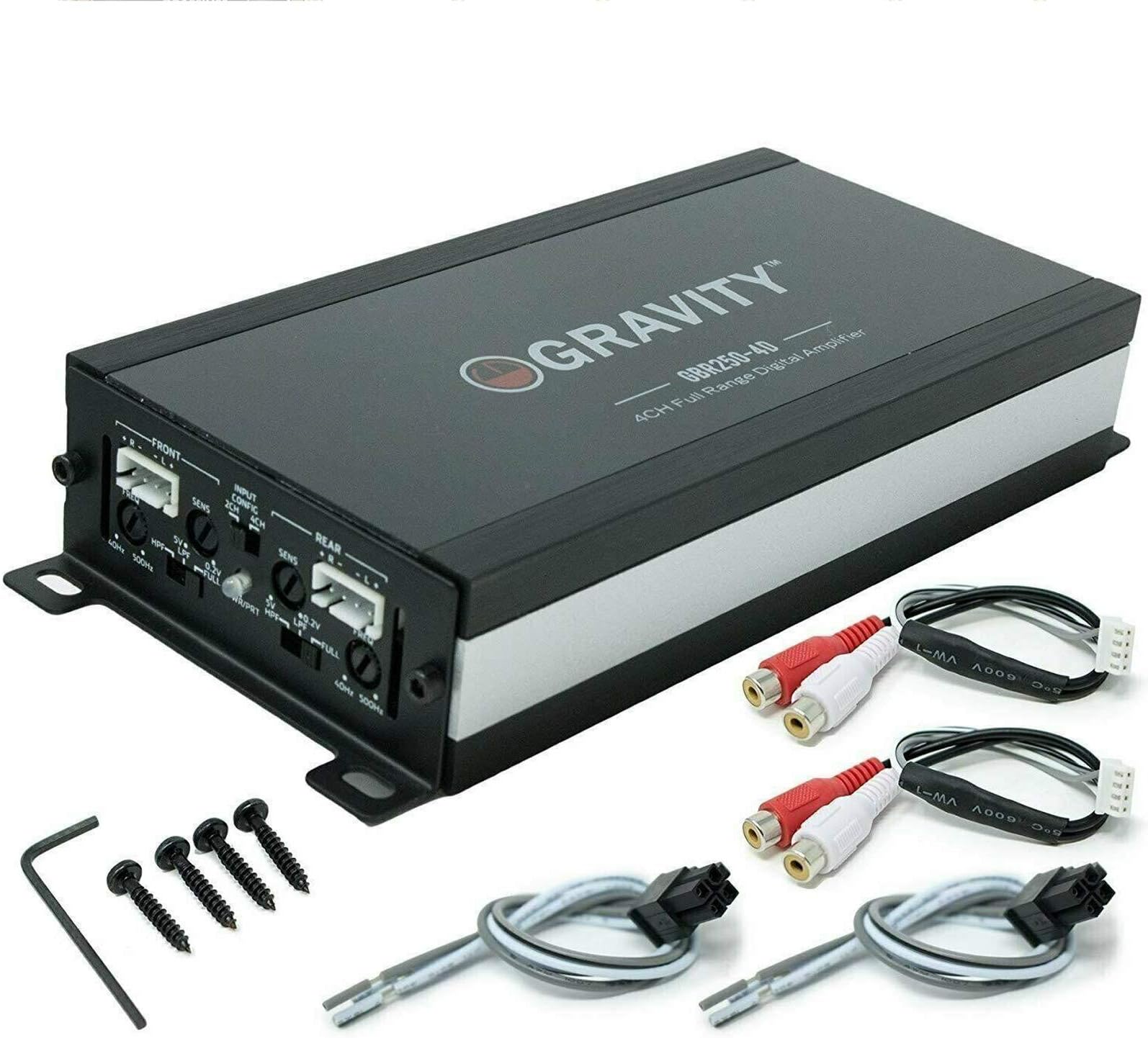 GBR250.4D True 360-Watt RMS Micro Ultra Compact Digital 4-Channel Full Range Amplifier with RCA Stereo Input - Perfect for Motorcycle, RV, ATV, Car, Boat, Marine