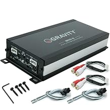 Gravity GBR250.4D 4-Channel Full Range Digital Amplifier - True 360W RMS, Ultra Compact Micro Design, RCA Stereo Inputs for Car, Motorcycle, ATV, RV, Boat & Marine Audio
