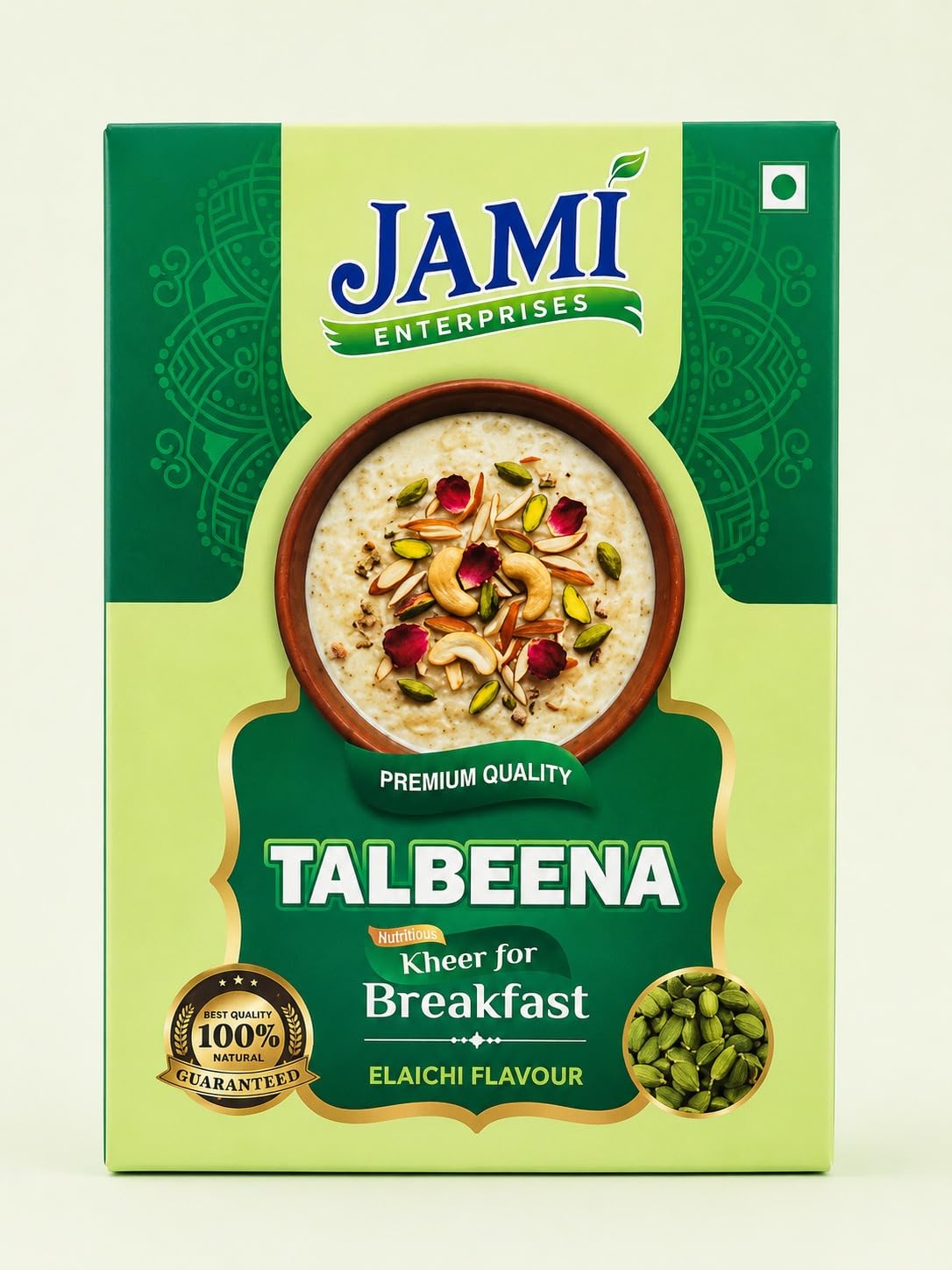 Premium JAMI Talbina Instant Mix 250 gms | Elaichi Flavour | A Healthy & Sunnah Protein Powder & Immunity Booster for all Age Group | TALBEENA INSTANT KHEER| | Traditional Barley-Based Nutritious Mix | Rich in Fiber & Natural Ingredients | Easy to Prepare Breakfast & Wellness Food