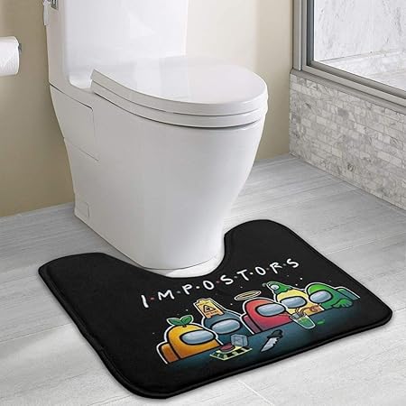 Amazon Danesi U型 ４０ ４９cm Among Us アモングアス 吸水 トイレマット 滑り止め 速乾 抗菌 おしゃれ 拭ける キャラクター アニメ グッズ インテリア トイレマット タンクカバー ホーム キッチン オンライン通販