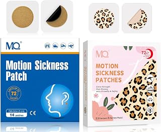 MQ 14ct Motion Sickness Patches & 33ct Sea Sickness Patches Non Drowsy Customizable Leopard Pattern - Cruise Ship Travel Essentials