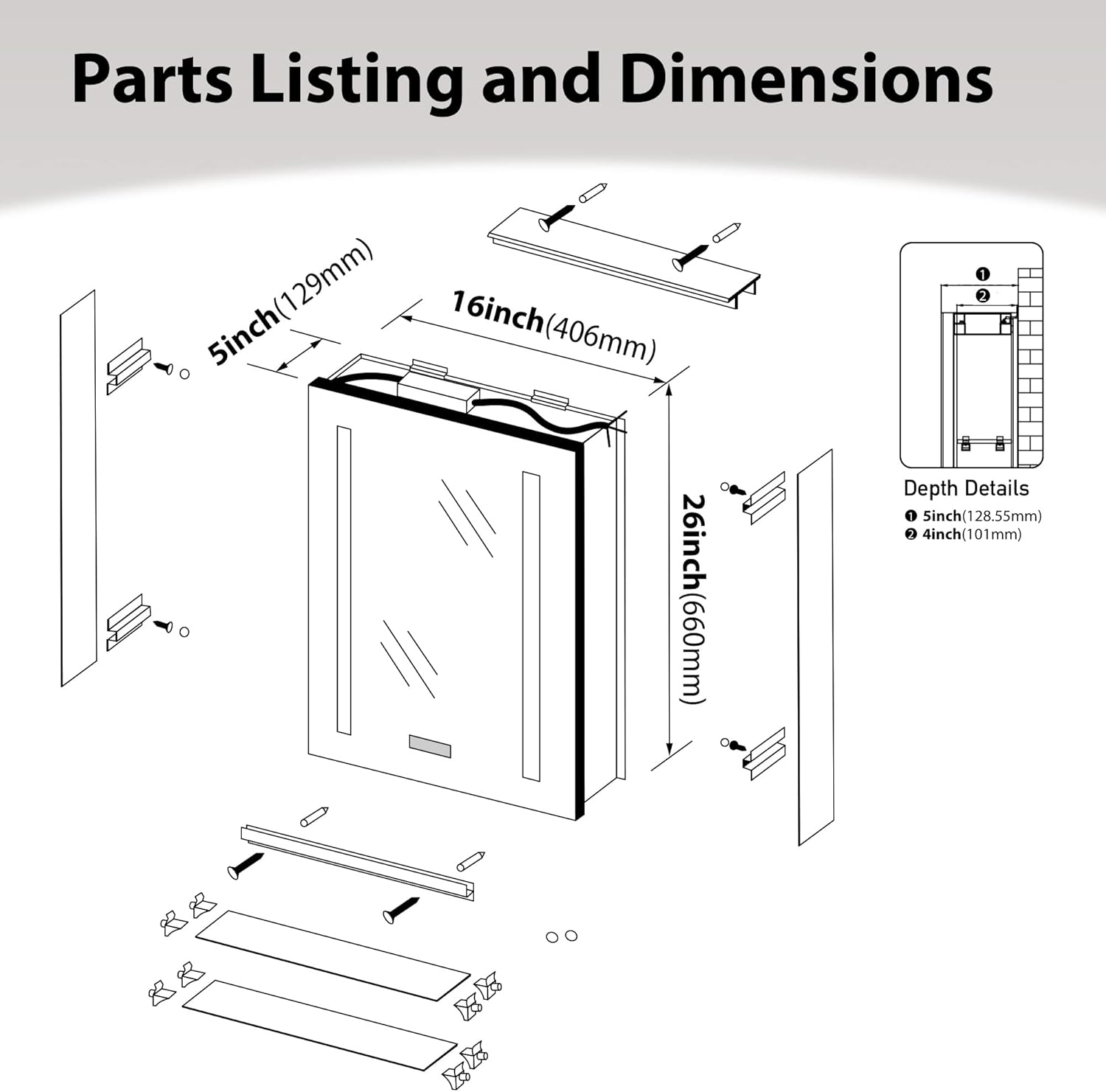 Four panels showing different light colors: cool, neutral, warm, and off, with instructions on how many taps to achieve each