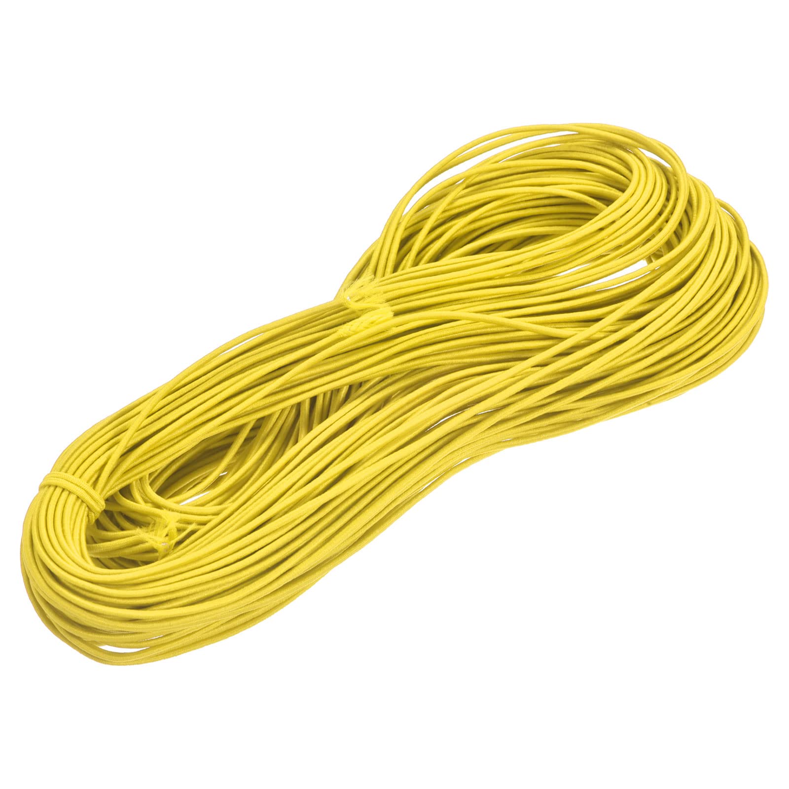 sourcing map 49 Yards(45m) Elastic Cord Bracelets Stretchy String 2mm Yellow for Jewelry, Bracelets, Necklaces, Beading, Sewing, Crafts