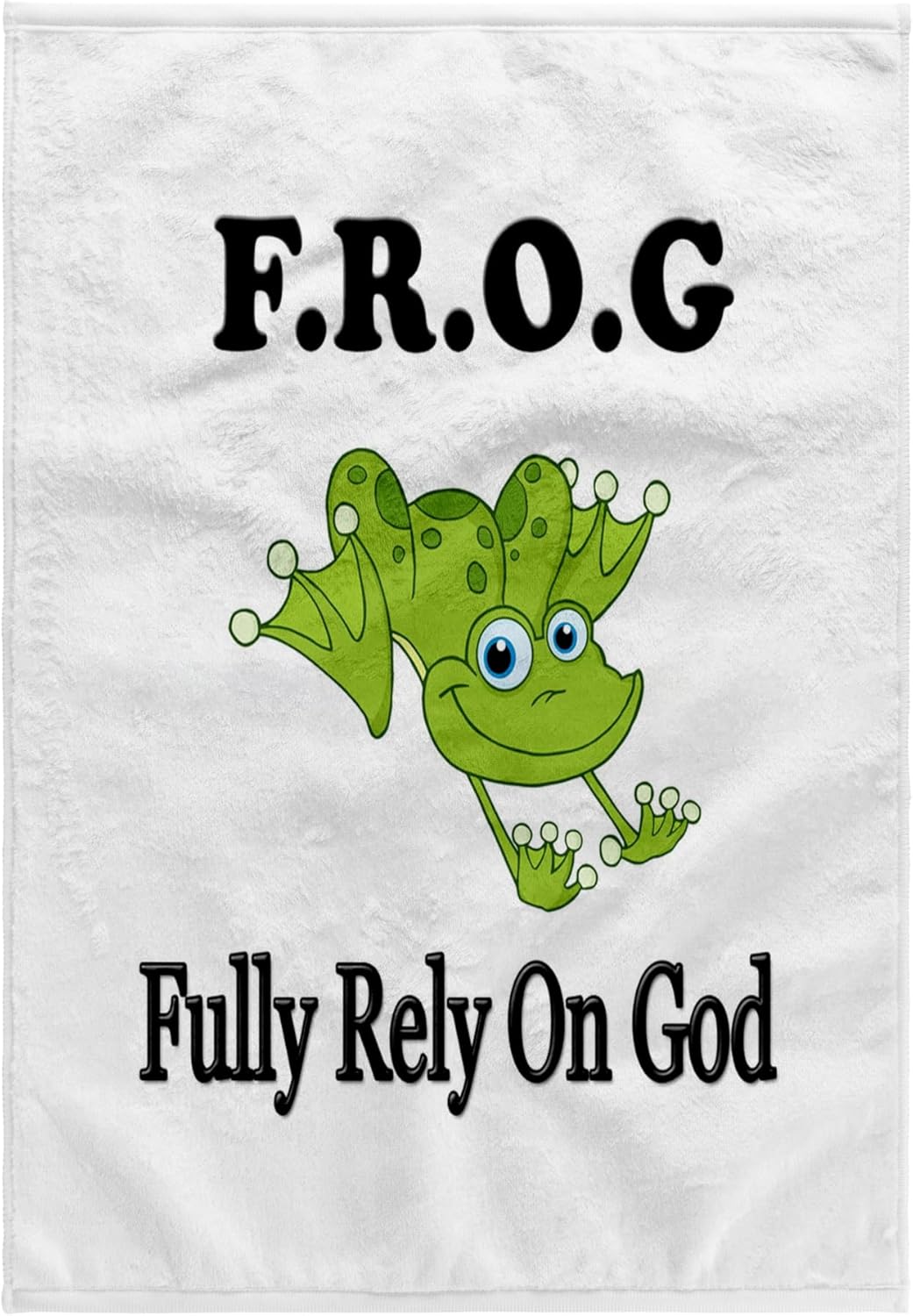 3dRose Frog Fully Rely on god 22x30 Bath Hand Pool Towel
