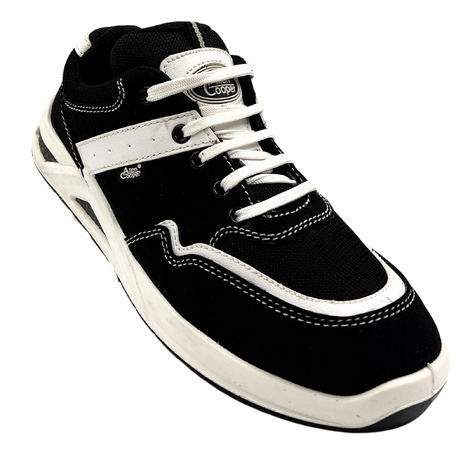 Allen Cooper Safety Shoe ACM 1700 | Washable Micro-Fibre Upper, Protective Steel Toe, Anti-Skid Sole, Water & Oil Resistan...