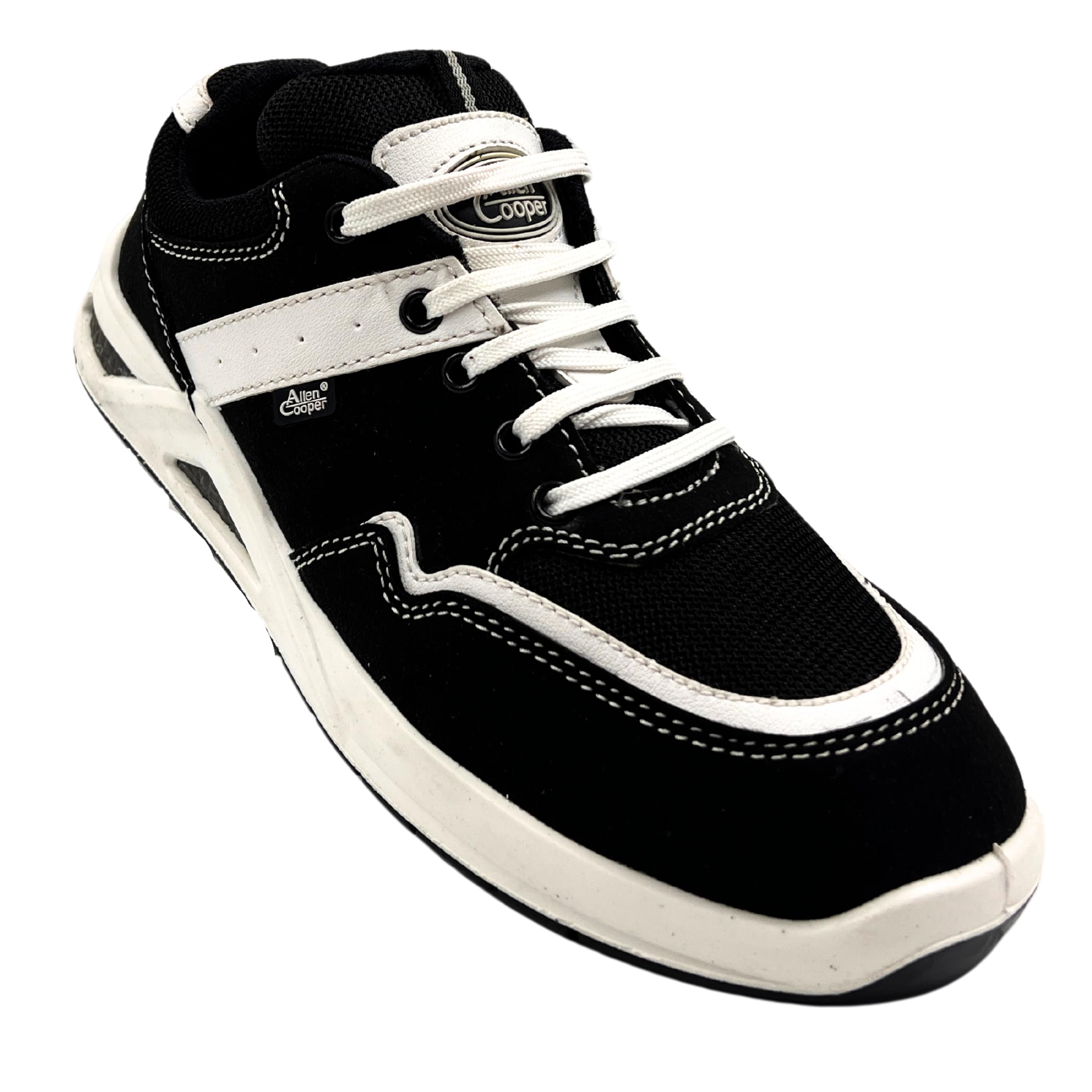 Allen Cooper Safety Shoe ACM 1700 | Washable Micro-Fibre Upper, Protective Steel Toe, Anti-Skid Sole, Water & Oil Resistant | Size 09 INDIA/UK