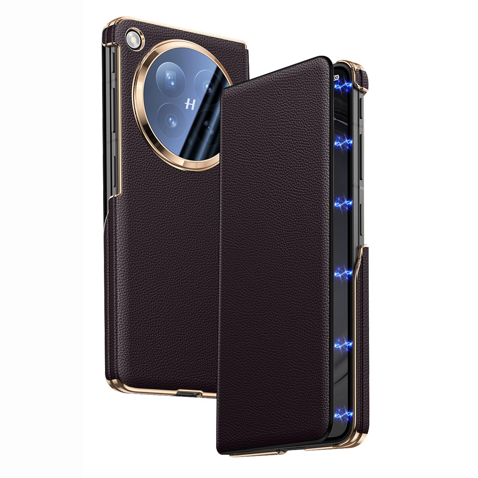 Étui Oppo Find N6 cuir véritable antichoc et protection lentille complète à rabat