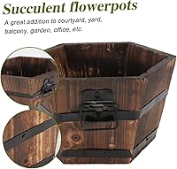 Vista 4 de Yardwe Jardinera de madera de madera, 1 unidad, maceta de madera maciza, maceta de madera para vivero