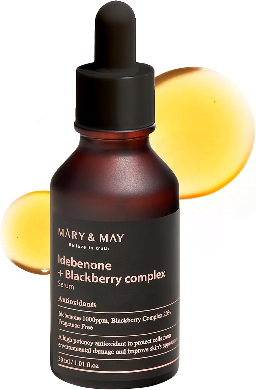 Mary&May Idebenone + Blackberry Complex Serum – Potent Anti Aging Serum for Enhanced Antioxidant and Skin Nourishment – Korean Face Serum, EWG Green Grade, Cruelty-Free, 1.01 fl.oz.