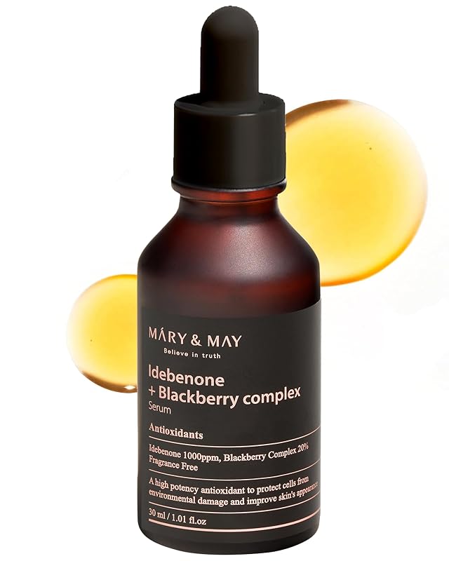 Sérum facial antioxidante de amora Mary&May com Idebenona, 30 mL