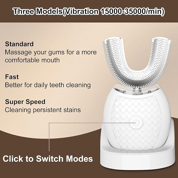 Electric U-Shaped Ultrasonic Toothbrush for Adults, Automatic Toothbrush