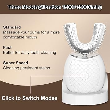 Electric U-Shaped Ultrasonic Toothbrush for Adults, Automatic Toothbrush
