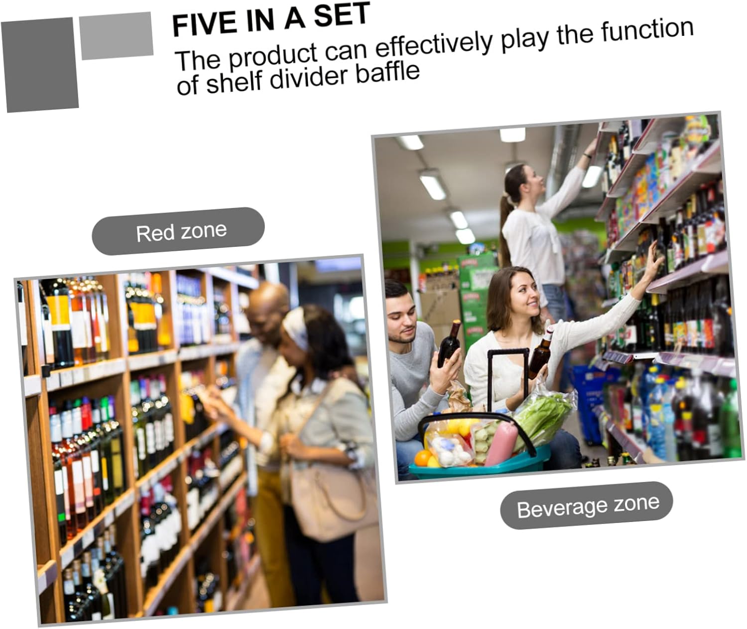 3sets Iron Barrier Divider for Supermarket Shelf Organization Multi Functional Classification Separator for Store Convenience Shop Home Office Use 5pcs*3