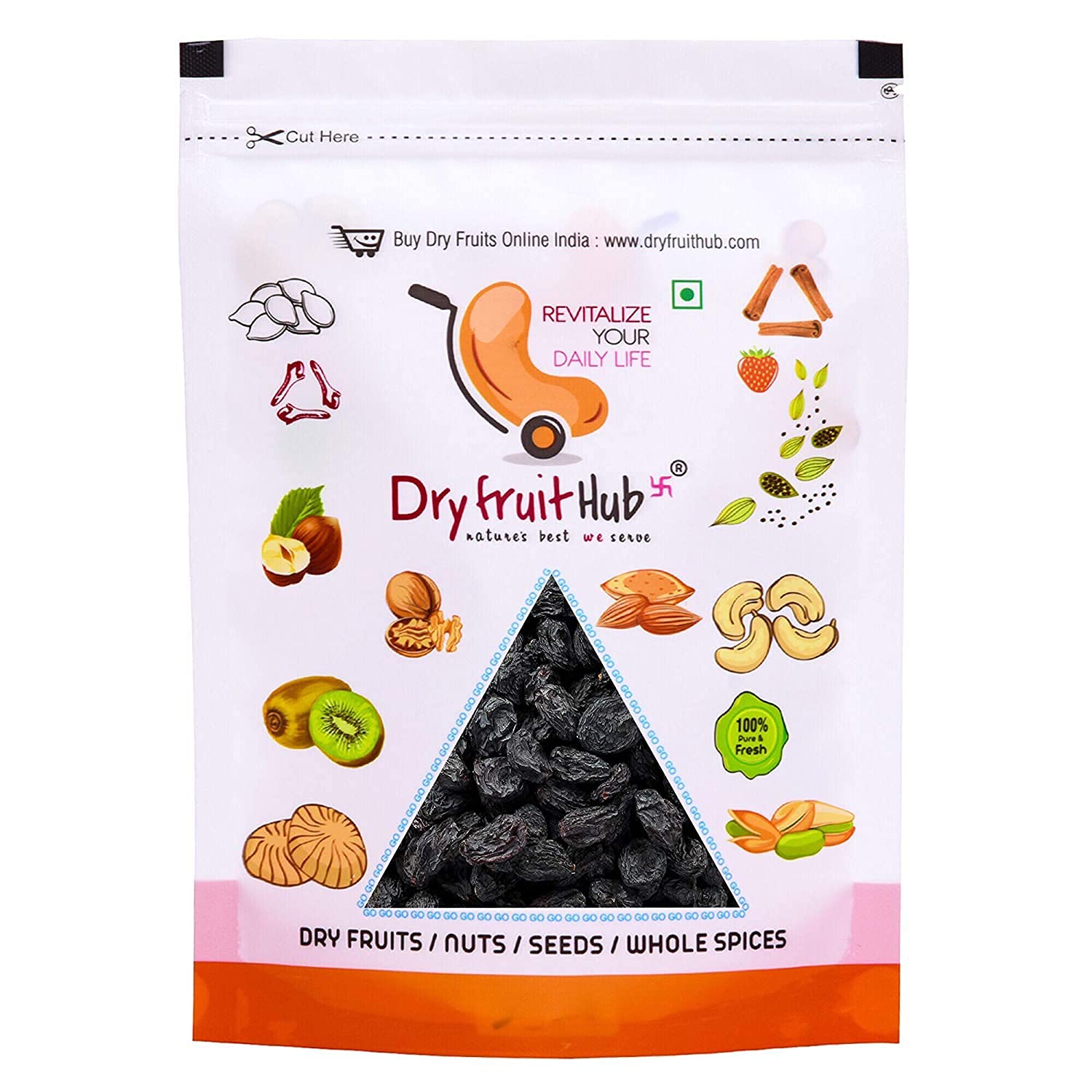 Dry Fruit Hub Black Raisins with Seed 1kg,Seeded Raisin,Afghan Raisin,...
