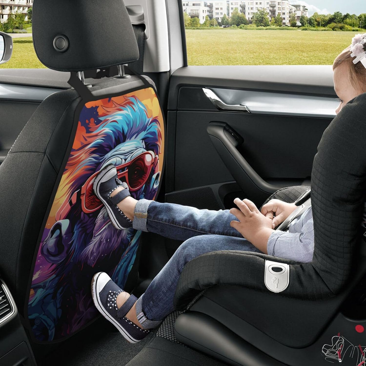 Car Seat Back Kick Protector 2 Pack 18.5" x 26.4", Cool Gorilla Upgraded Large Rear Seat Cover for Dirty Shoes Kids Pets, Waterproof Oxford Fabric Anti-Kick Pad for SUV Jeep Truck Sedan