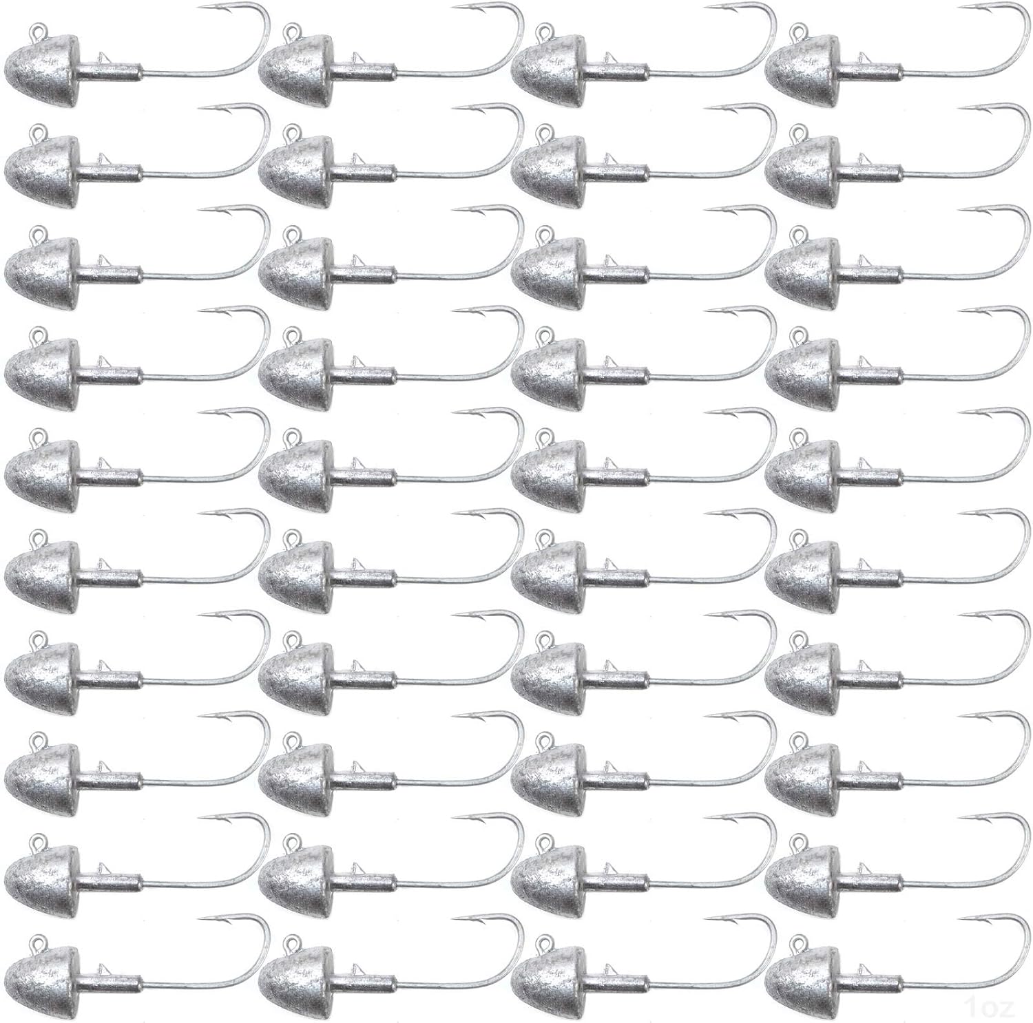 40pcs Fish WOW!® 1oz Shad Jighead Plain Bullet Jig Heads - Unpainted