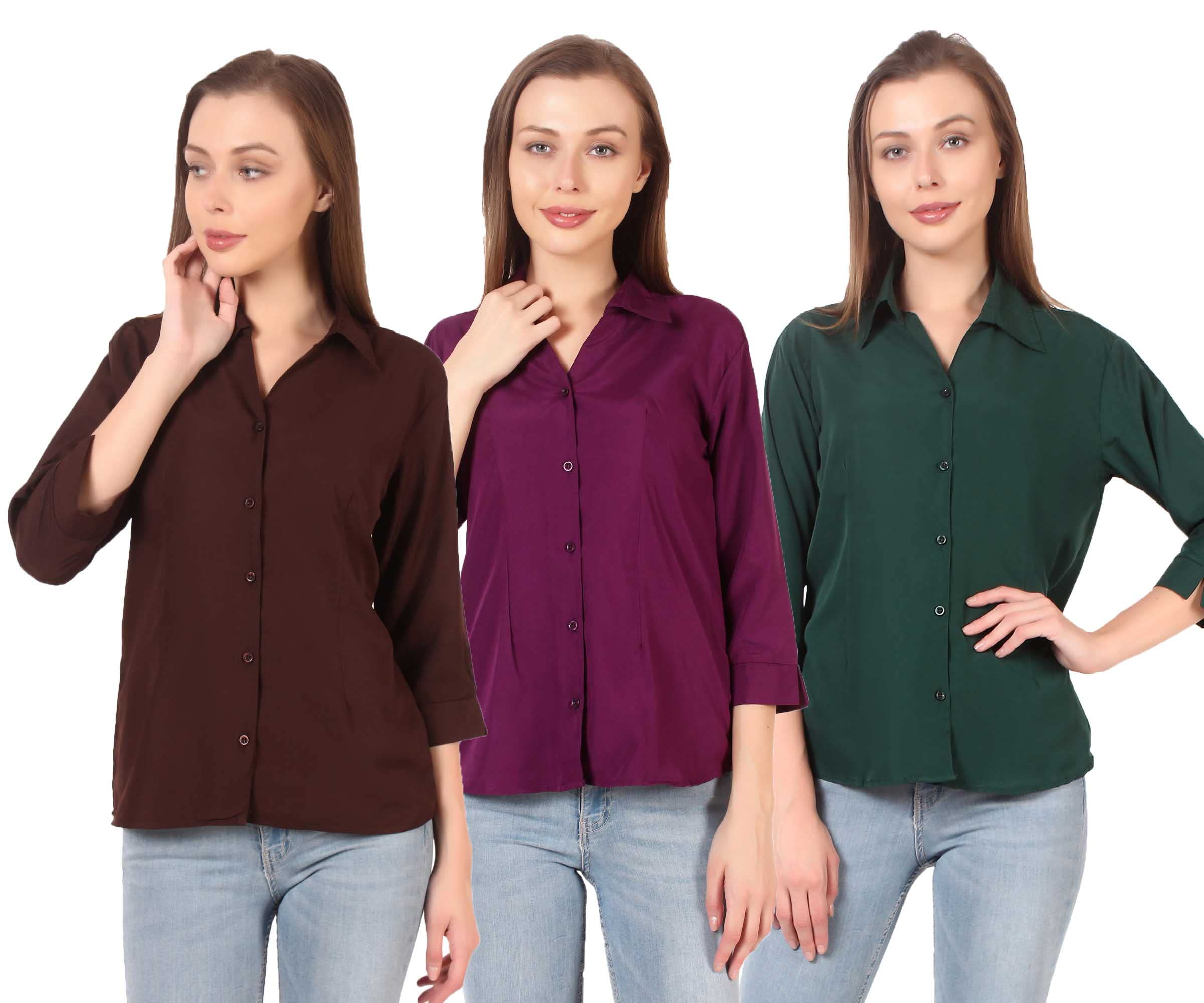 Formal Women and Girls Shirts, Pack of 3-image-0