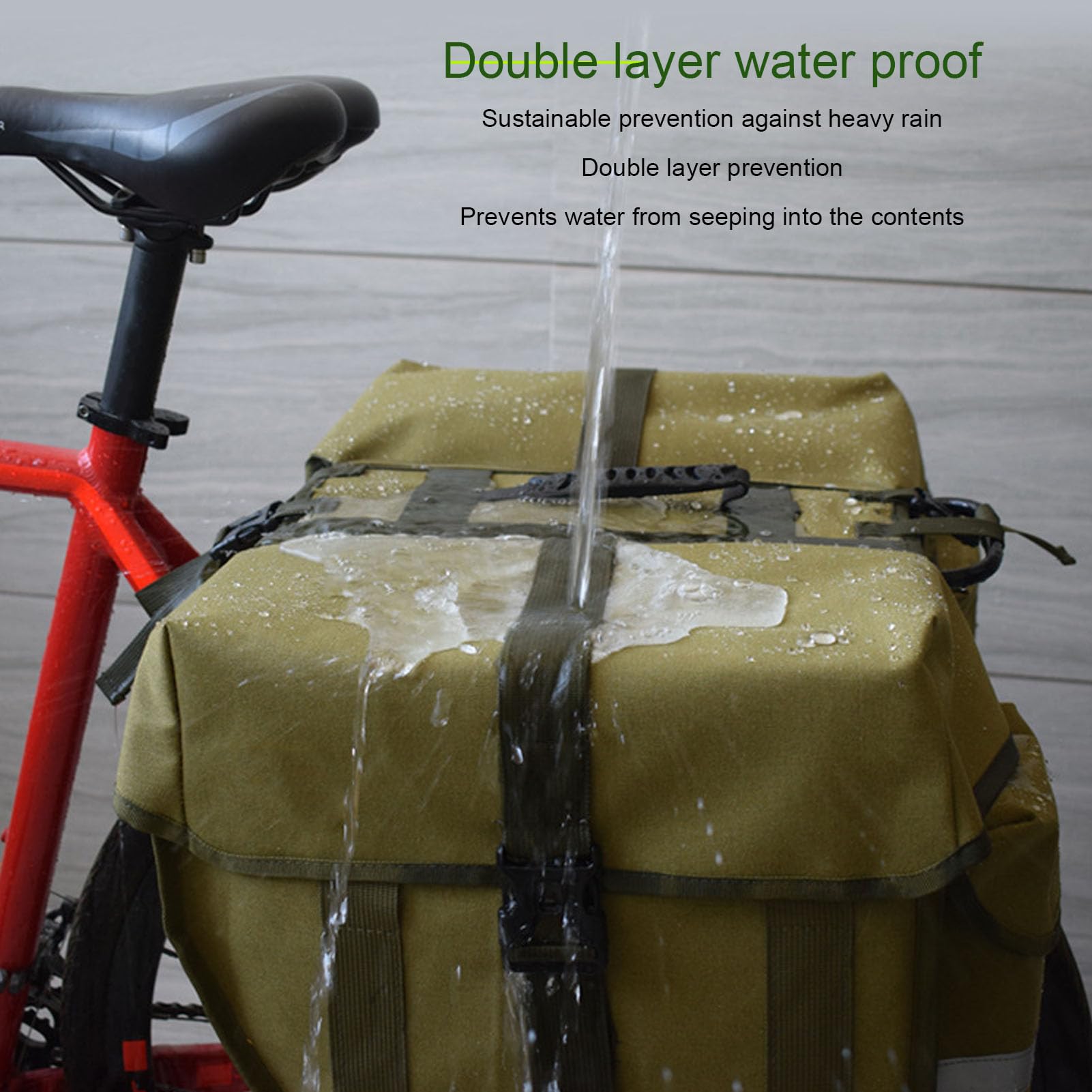 Borse a Doppia Borsa, a Prova di Acqua in Tela per Bagagliaio, Borsa Portaoggetti Doppia con Striscia Riflettente, Borsa Portabiciclette per Bici (30L)