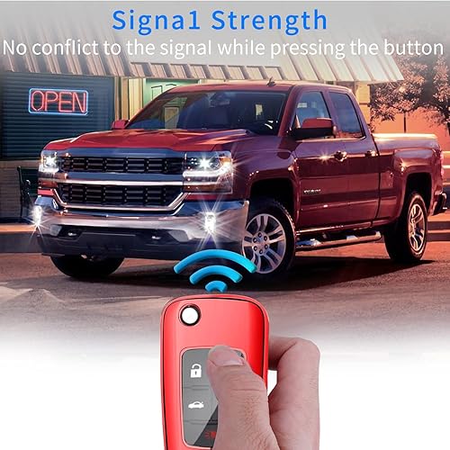 Miniatura 3 de ANSOZLEE Funda para llavero Chevy con llavero de TPU de protección completa compatible con Chevrolet Equinox Camaro Cruze Malibu Sonic Volt Park