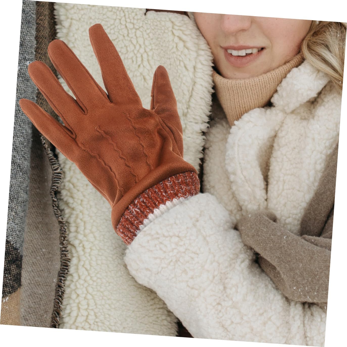 Toyvian Touchscreen Winter Gloves for Men and Women Warm Fleece Lined Windproof Protective Gloves for Outdoor Cycling and Running