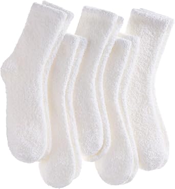 CHOWISH Womens Fuzzy Slipper Socks Super Soft Microfiber Fluffy Cozy Winter Warm Fuzzy Crew Socks
