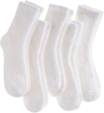 CHOWISH Womens Fuzzy Slipper Socks Super Soft Microfiber Fluffy Cozy Winter Warm Fuzzy Crew Socks
