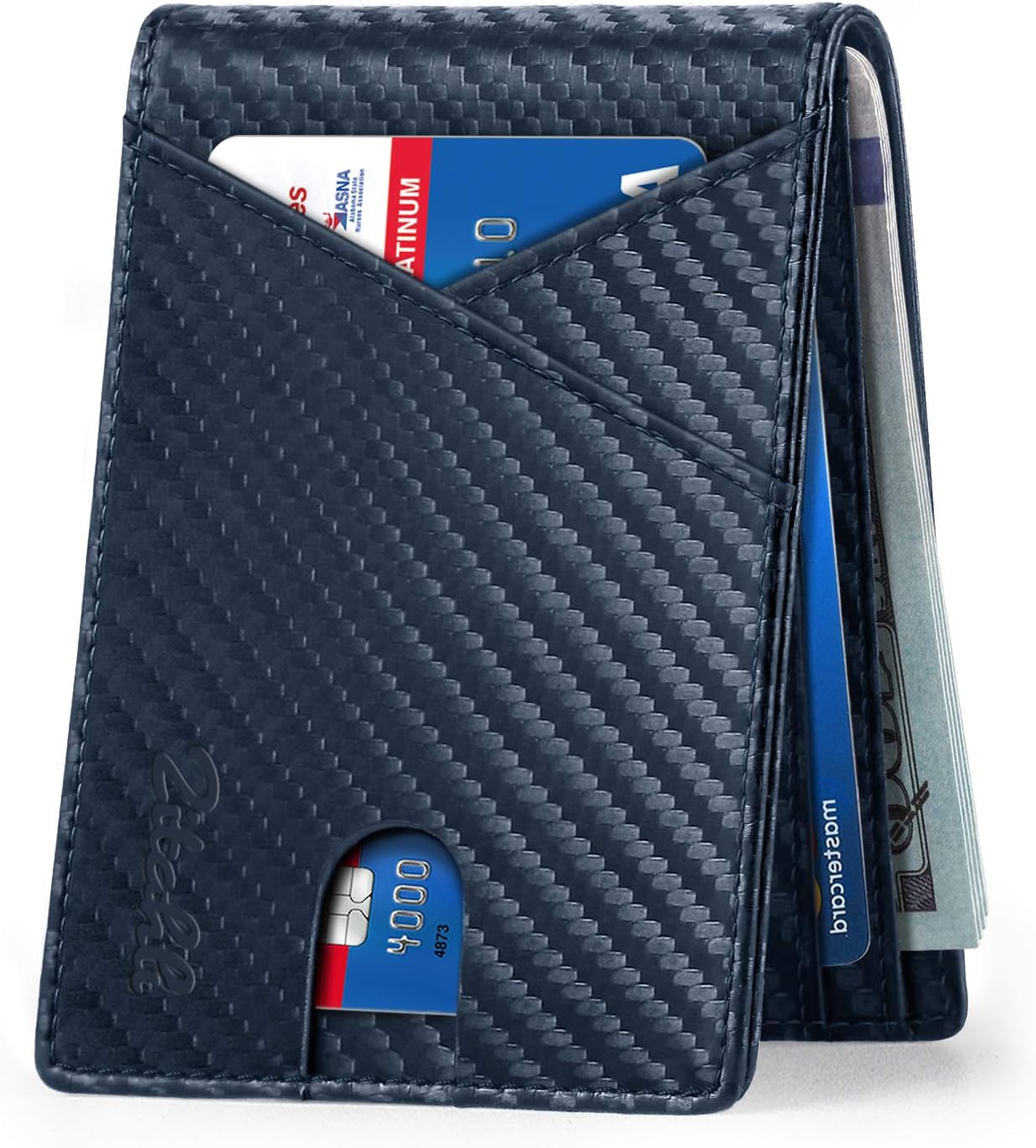 Zitahli Mens Slim Wallet with Bill Pockets RFID-blocking Leather Bifold Wallets : Clothing, Shoes & Jewelry