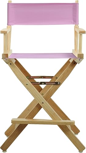 Miniatura 4 de Casual Home 220-00021-22 - Silla de director de 24" - marco natural con lienzo rosa, Altura de mostrador