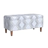 Malmo Decorative Storage Bench -Natural Woven Geo