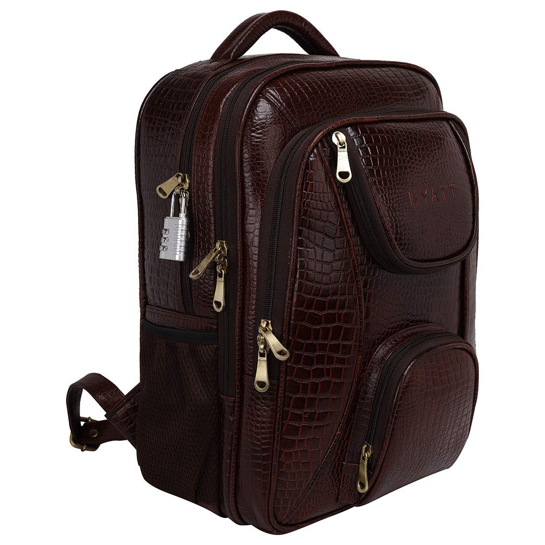 RICHSIGN LEATHER ACCESSORIES Natural Full Grain Leather Laptop Backpack Bags for Men and Women Office Use 15.6 Inch(Dimension-H- 17XL- 12 XW- 6 Inch, Weight- 1.3 KG/1300 GR (C-BROWN)