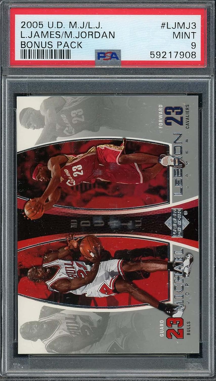 LeBron James Michael Jordan 2005 Upper Deck Bonus Pack Card #LJMJ3 PSA 9 MINT