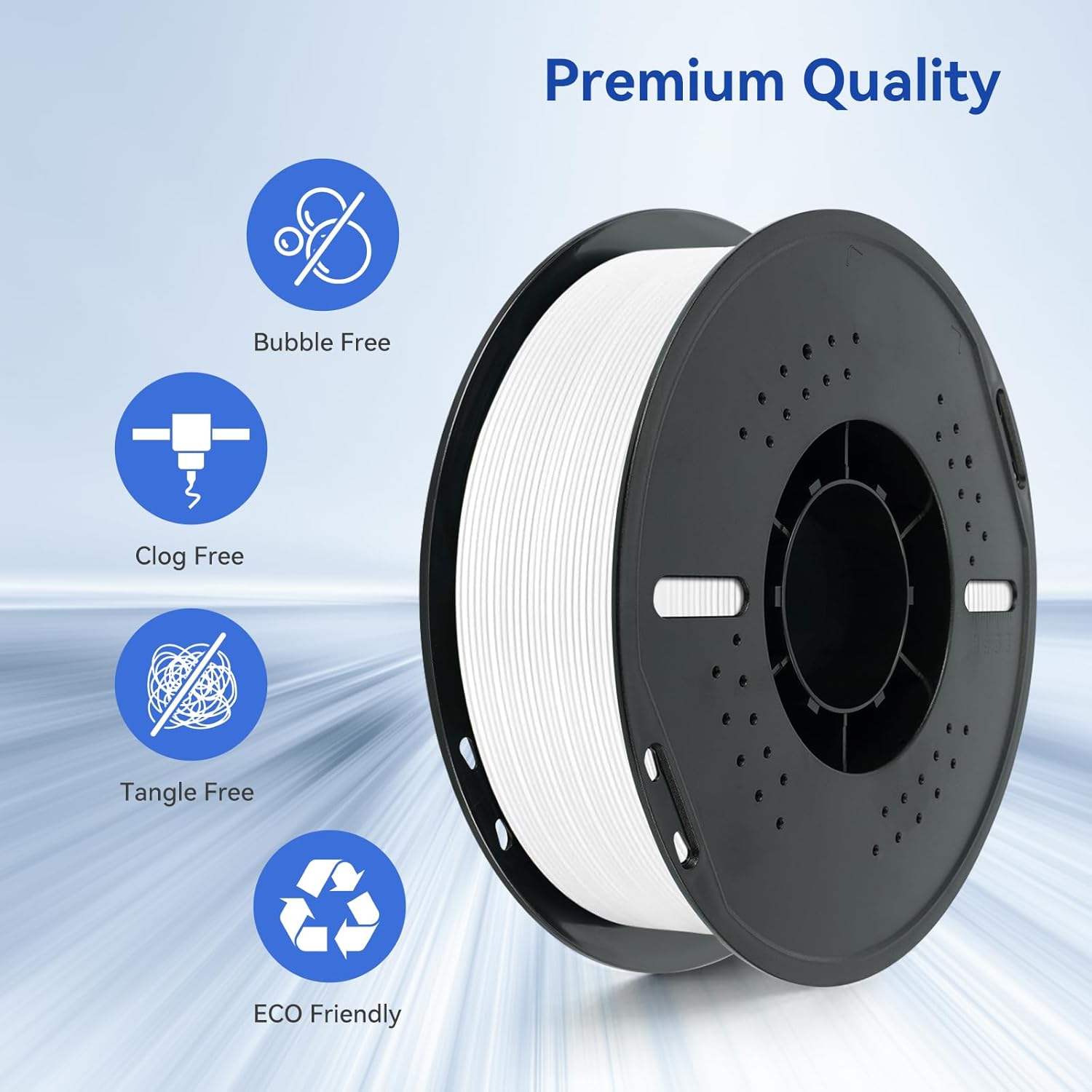 Kingroon 4KG White PLA Filament 1.75mm 3D Printer Filament Pla Filament Dimensional Accuracy +/- 0.03mm, Fit Most FDM Printer, 1KG X 4 Spools