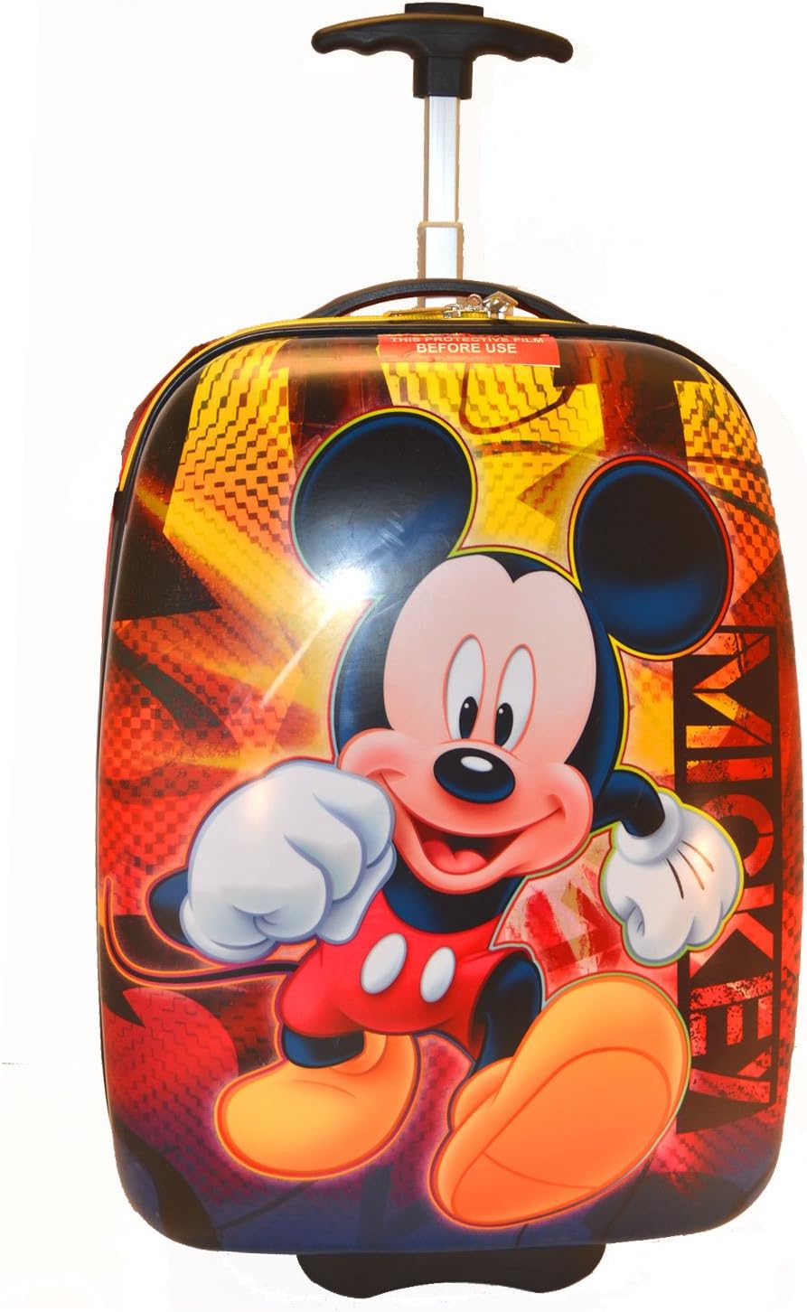 Disney Mickey Mouse Large Pilot Case Rolling Luggage Travel Backpack Hard Shell
