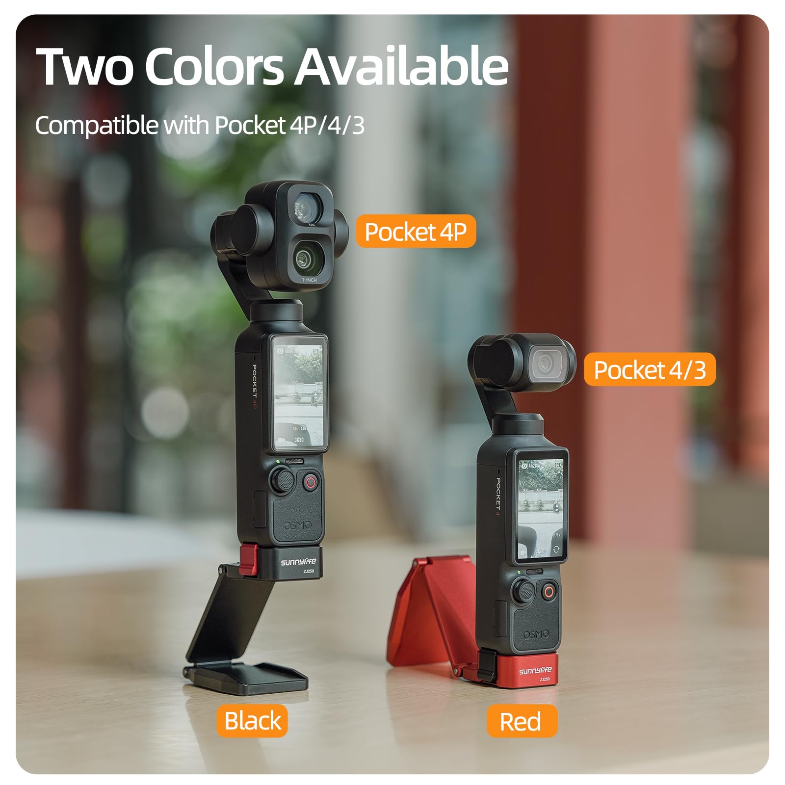 Generico Supporto con fissaggio magnetico per DJI Osmo Pocket 4 Pro/4/3, adattatore di espansione magnetico in lega di alluminio con impugnatura regolabile a 180° e vite da 1/4″, rosso