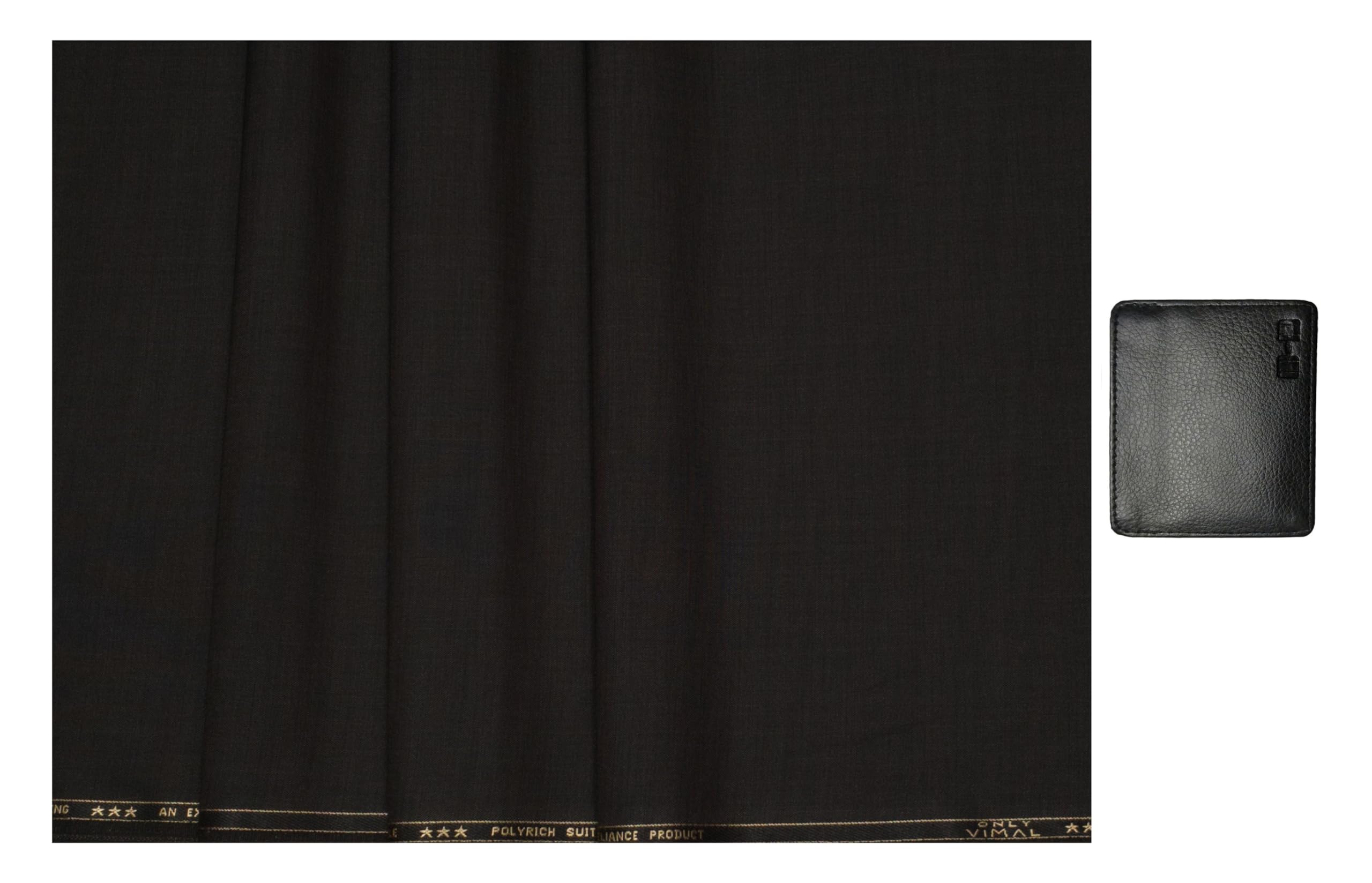 vimal 0-degree Men's Poly-Viscose Unstitched 1.3 m for Trouser Pants Fabric (Black Magic Grey, Free Size) and Wallet-picture-42
