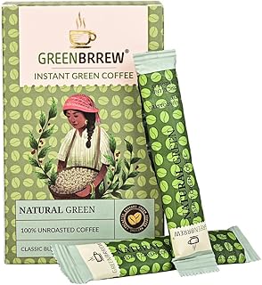 Instant Green Coffee for Weight Management, Natural, 60g (20 Sachets) - Easy to Use