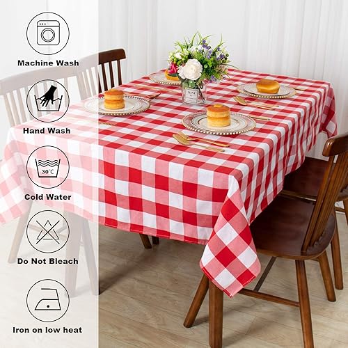 Miniatura 70 de Camino de mesa a cuadros de búfalo de 13 x 72 pulgadas, camino de mesa de Navidad a cuadros rojos y negros, camino de mesa a cuadros para cenas