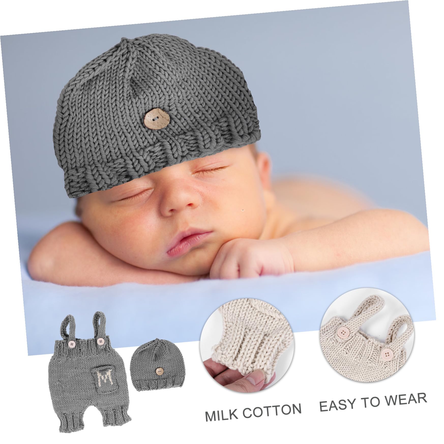Holibanna Tirantes Recién Nacidos Traje De Fotografía Recién Nacido Niño Ropa De Recién Nacido Accesorios Para Sesión De Fotos De Bebé Ropa De Bebes Material De Algodón De Leche Grey