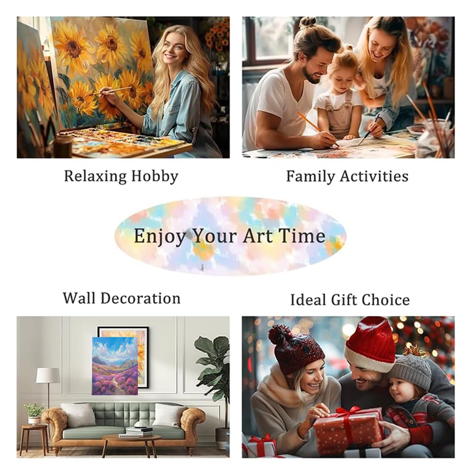 Malen Nach Zahlen Erwachsene Lila Malen Nach Zahlen Blume DIY Paint by Numbers für Anfänger Mit 3-Pinseln und Acrylfarbe, Ohne Rahmen, Malen-Nach-Zahlen Set für Wand Deko Wohnzimmer 90x180cm RB-401