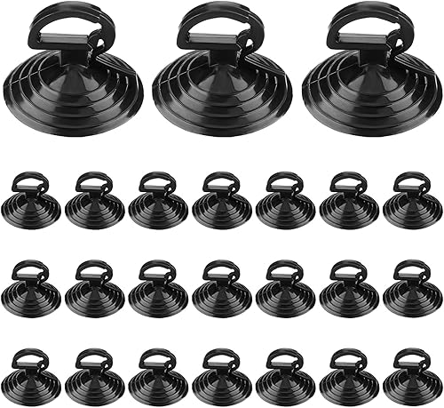 Kewucn 24 ventosas de cristal para parabrisas de automóvil, potentes ganchos de succión de cola de milano, mini soporte multifuncional de absorción