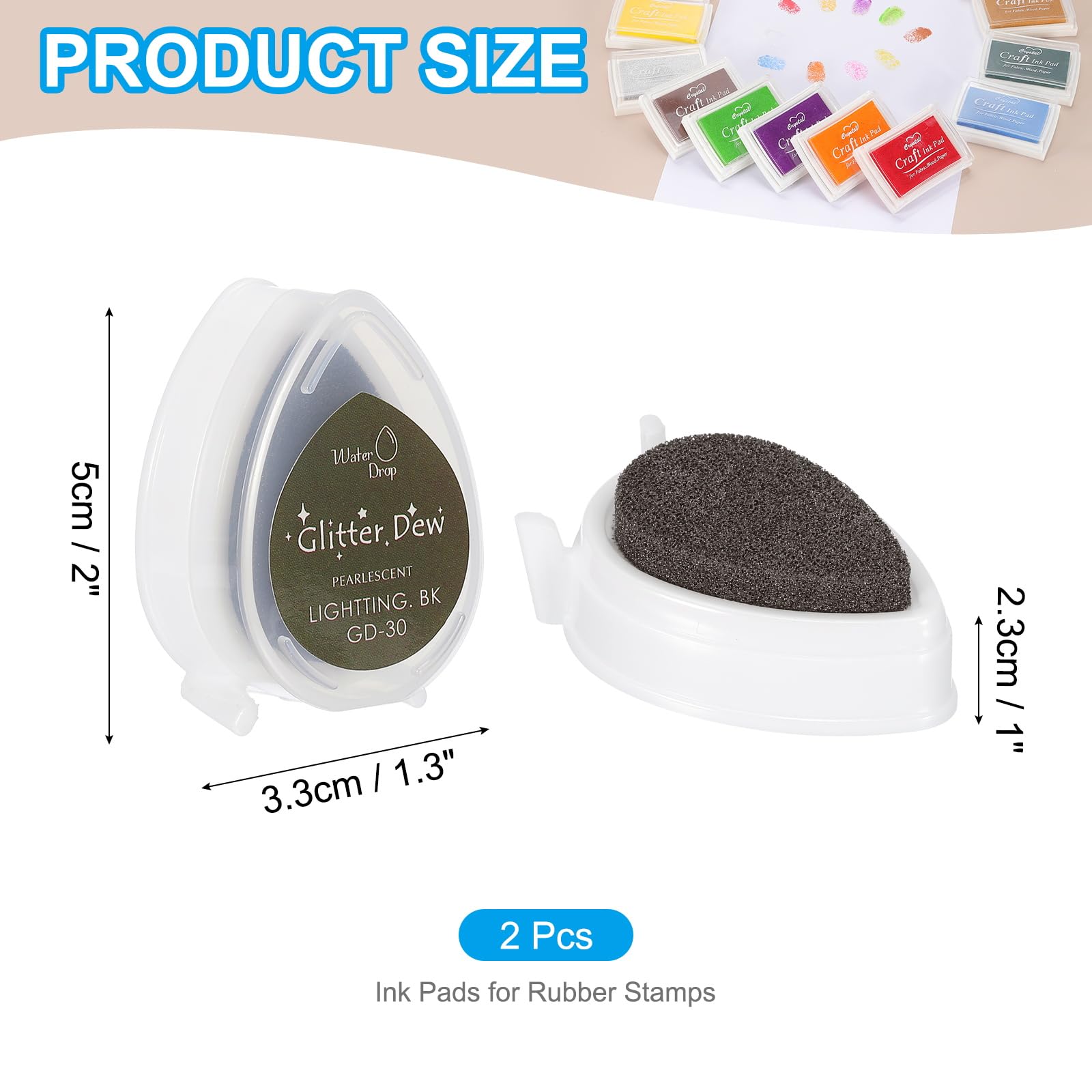 PATIKIL Craft Ink Pads for Stamps 2 Pcs Washable Finger Print Ink Stamp Pad Color DIY Rainbow for Rubber Stamps Paper Scrapbooking Fabric Wood - Image 2