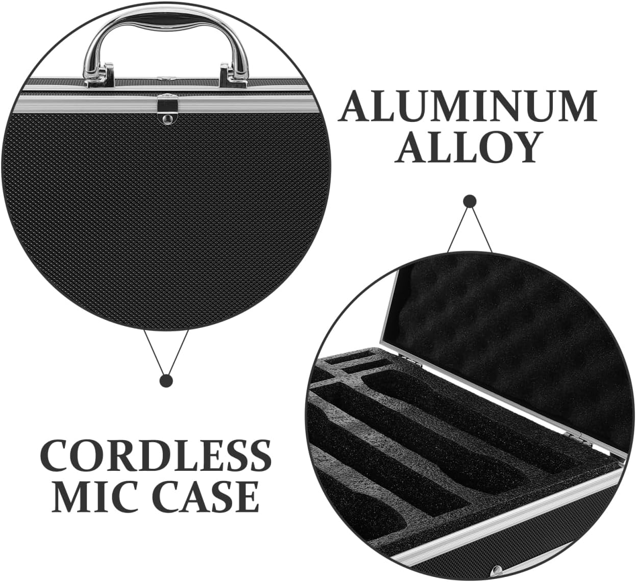 Microphone Carrying Case with Handle Portable Hard Protection Box for Wireless Handheld Microphones and Accessories Travel Storage 14.37X11.22X3.54In
