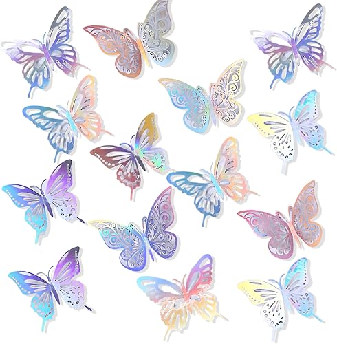 72 piezas de decoración de pared de mariposa 3D en 3 tamaños y 3 estilos, decoraciones de mariposa, decoración de pasteles de cumpleaños, disponible en Yaxa Peru